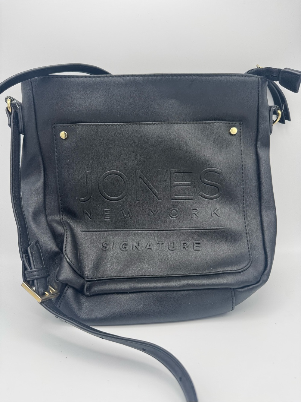 Jones New York Black Signature Embossed Crossbody Bag